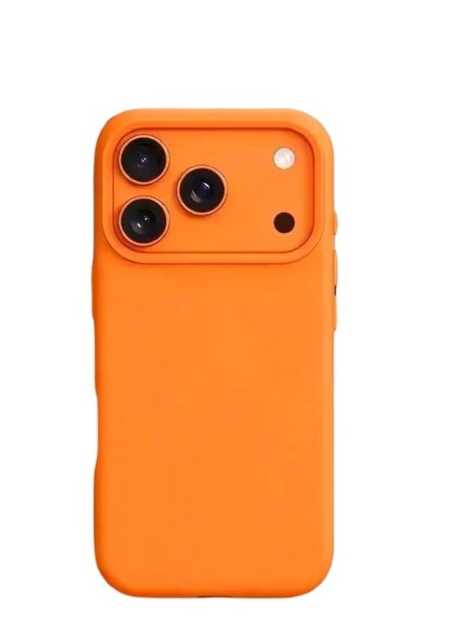 The new orange fashionable phone case is suitable for iPhone 17 Pro Max.Its design features anti drop and softness, providing additional protection - Image 2