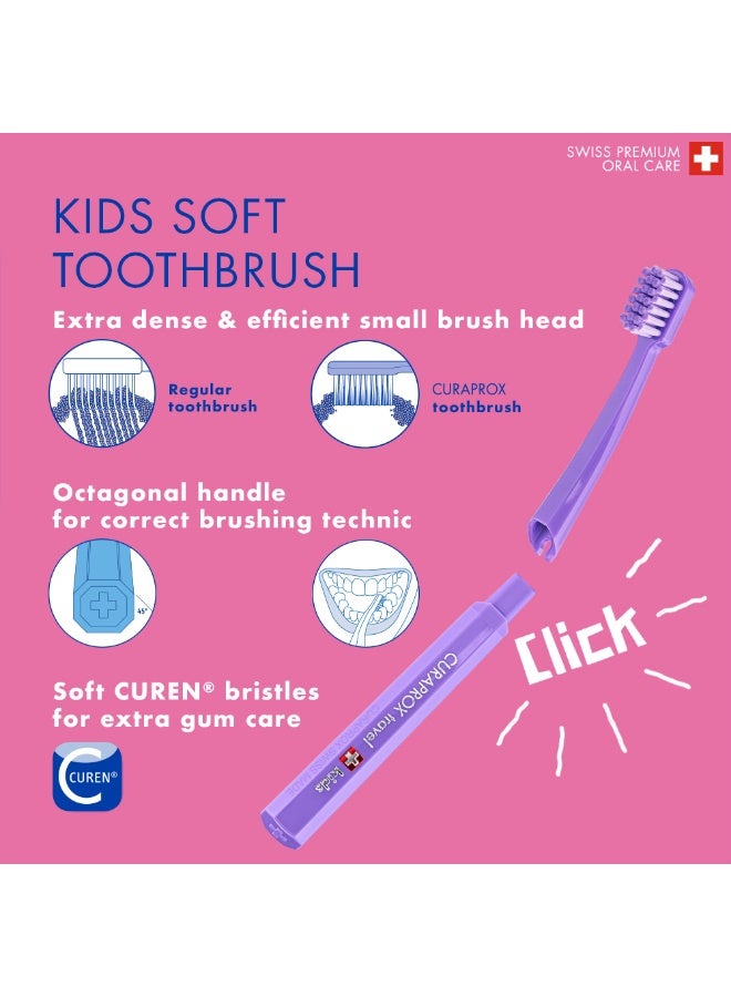 Curaprox Kids Travel Set Purple - Image 3