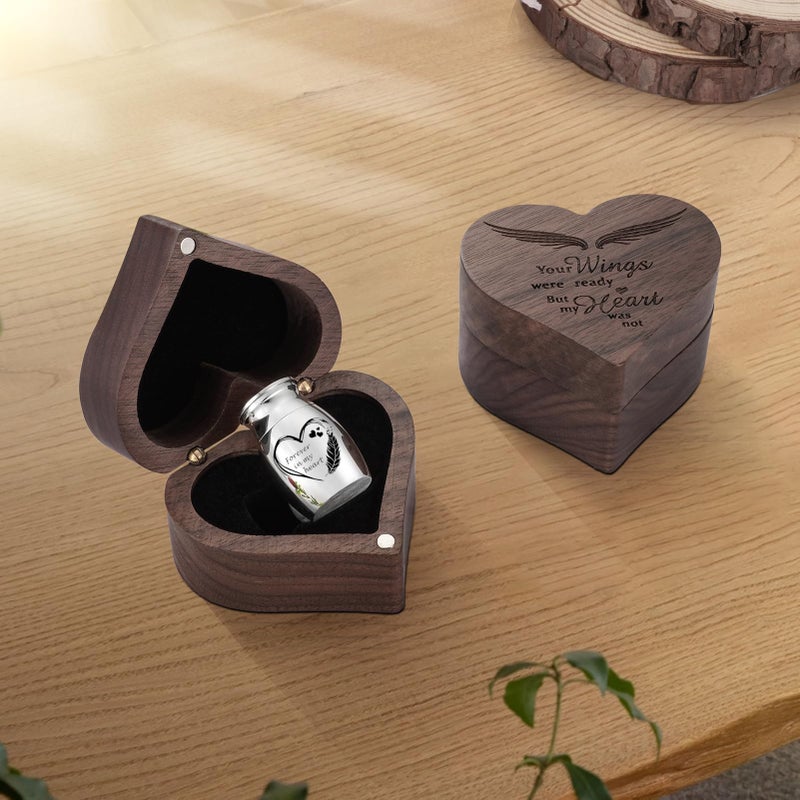 Dletay Small Urns for Human Ashes Keepsake Heart Shaped Box Mini Cremation Urns for Women Men 1.2 Inches Memorial Funeral Urn-Forever in My Heart - Image 5