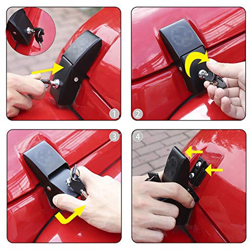 JeCar Hood Latches Locking Hood Catch Kit Aluminum Alloy Hood Locks Compatible with Jeep Wrangler 2007-2018 JK JKU, 2018-2023 JL JLU & 2020-2023 Gladiator JT, Skull Style - Image 3