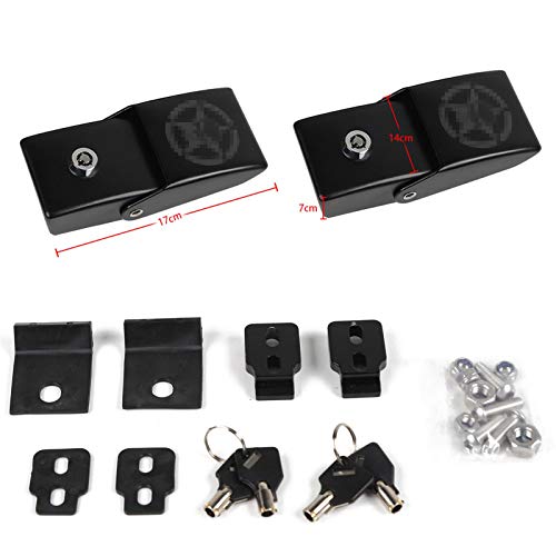 JeCar Hood Latches Locking Hood Catch Kit Aluminum Alloy Hood Locks Compatible with Jeep Wrangler 2007-2018 JK JKU, 2018-2023 JL JLU & 2020-2023 Gladiator JT, Skull Style - Image 2