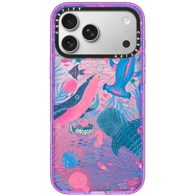 Casetify Impact iPhone 17 Pro Max Case 【Slim/Compatible with Magsafe / 8.2 ft. 4X Military Grade Drop Protection】 - Under The Sea - Glitter Purple - Image 1