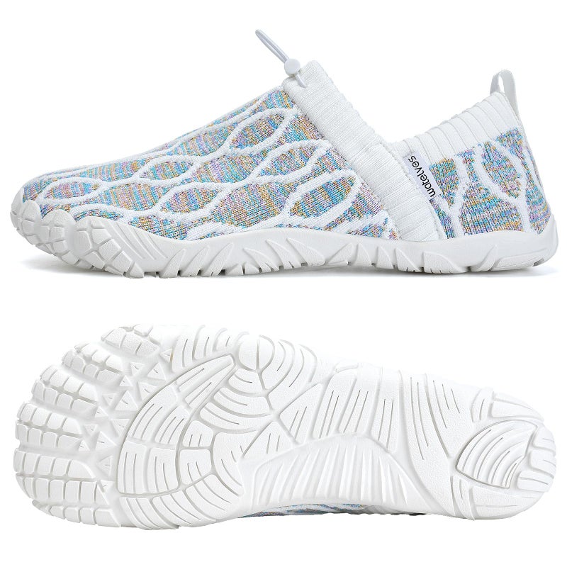 WateLves Barefoot Water Shoes Women Men Minimalist Comfortable Walking Shoes Beach Outdoor Running Sneakers (Mixed White,39) - Image 3