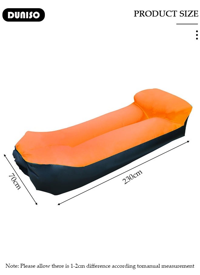 DUNISO - Inflatable Sofa, Single Folding Lazy Sofa, Outdoor Portable Travel Air Sofa Bed, Wilderness Camping Sleeping Bag, Inflatable Bed, for Travelling, Outdoor, Camping, Hiking, Beach Parties, Picnic - Image 1