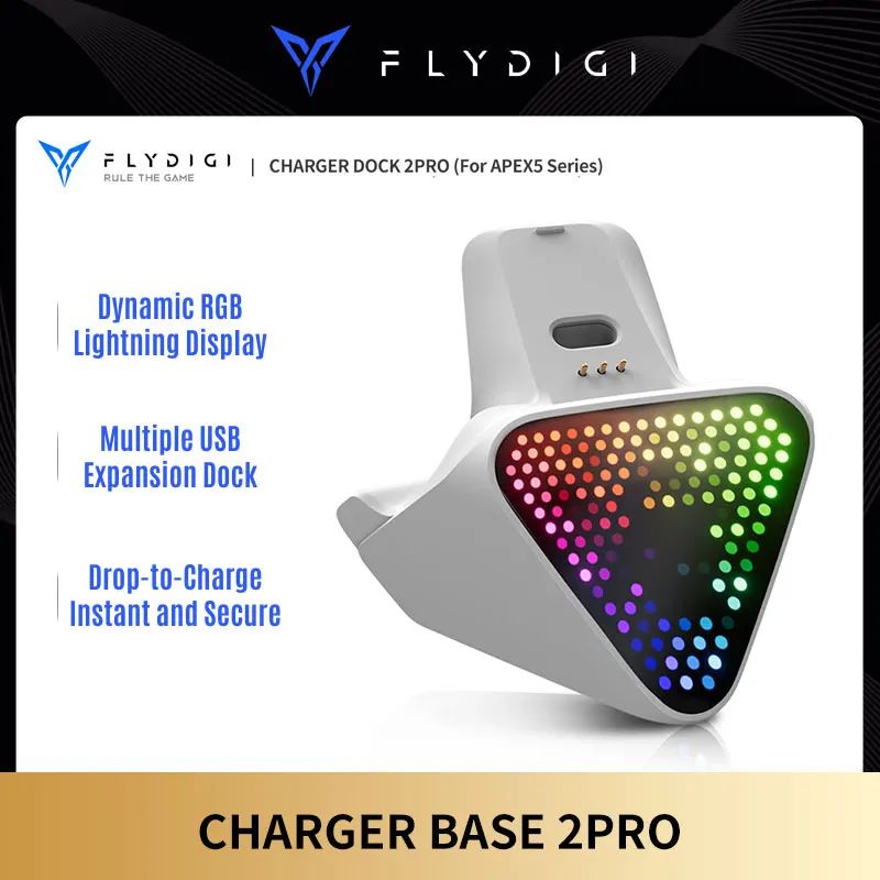 Flydigi Base 2 Pro Charging Base with Three USB Ports for Flydigi Apex 5 Power Adapter, White - Image 1