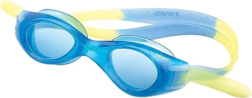 FINIS Nitro Kids Swim Goggles Ages 510 Soft OnePiece Frame UV Protection Adjustable Split Strap BlueYellow - Image 1