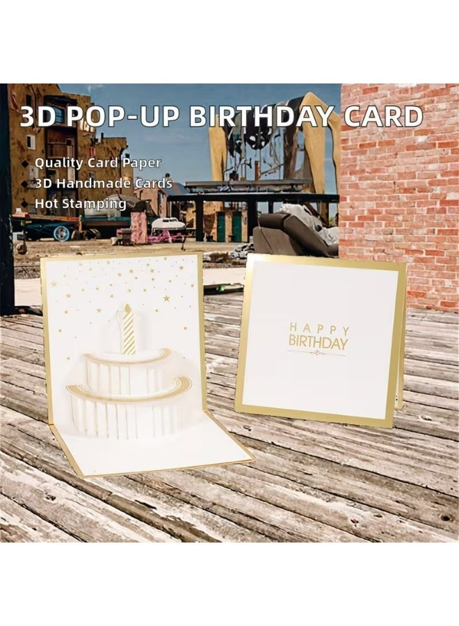 Kandid Birthday Greeting Card 3D Pop-Up, Interactive Design Print (Happy Birthday Gold) - Image 3