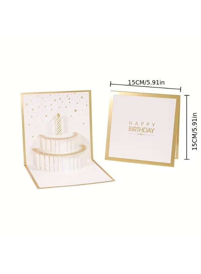 Kandid Birthday Greeting Card 3D Pop-Up, Interactive Design Print (Happy Birthday Gold) - Image 4
