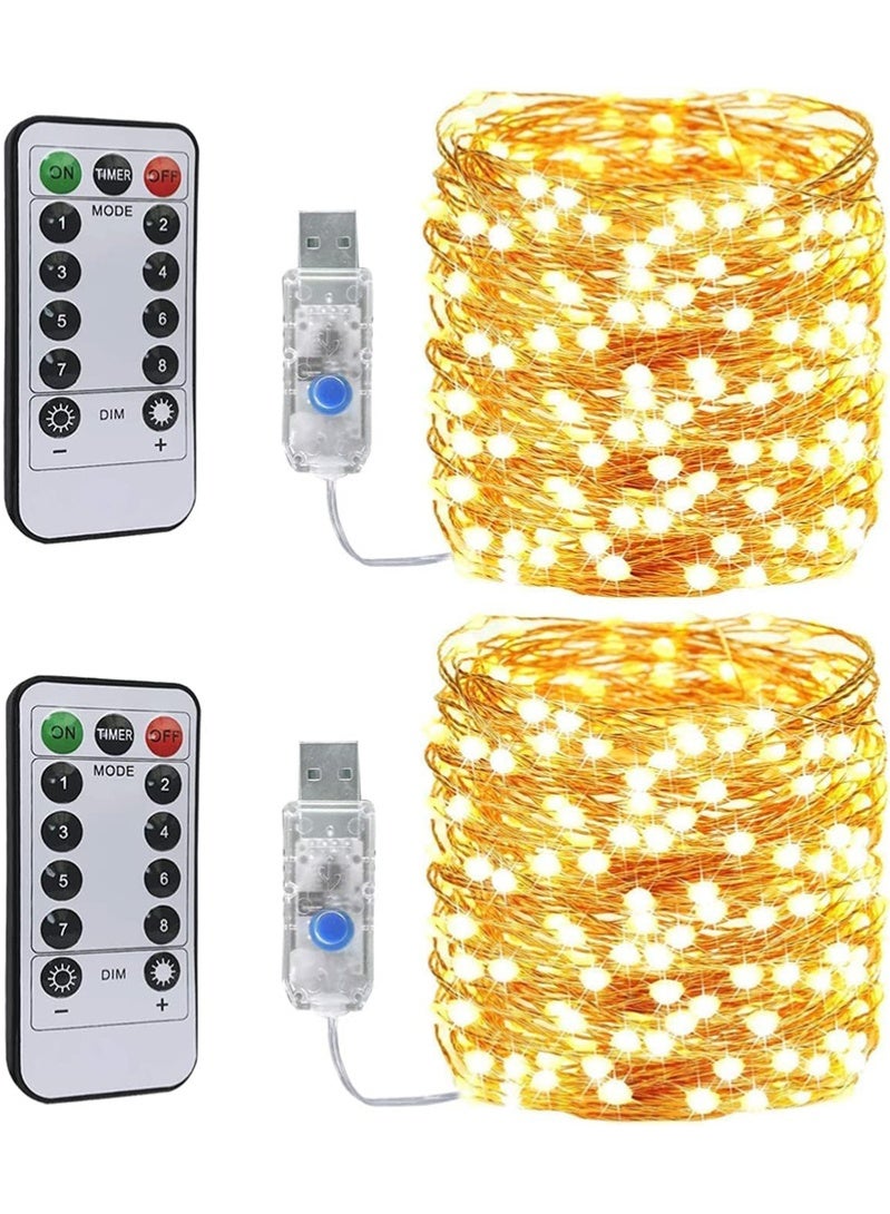 Topyich Ramadan Lights, Ramadan Decorations, 2Pcs 10M Ramadan LED Tree Lights, Warm White Ramadan Lights for Home Party Decor - Image 1