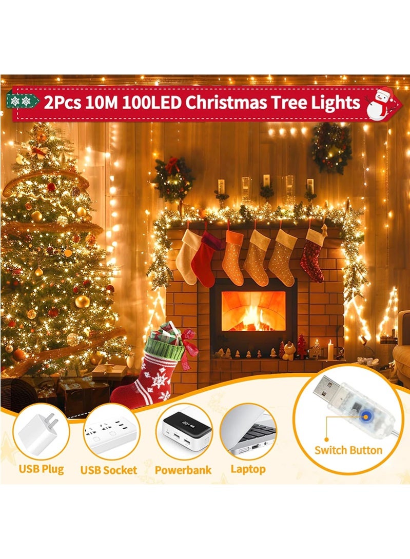 Topyich Ramadan Lights, Ramadan Decorations, 2Pcs 10M Ramadan LED Tree Lights, Warm White Ramadan Lights for Home Party Decor - Image 5