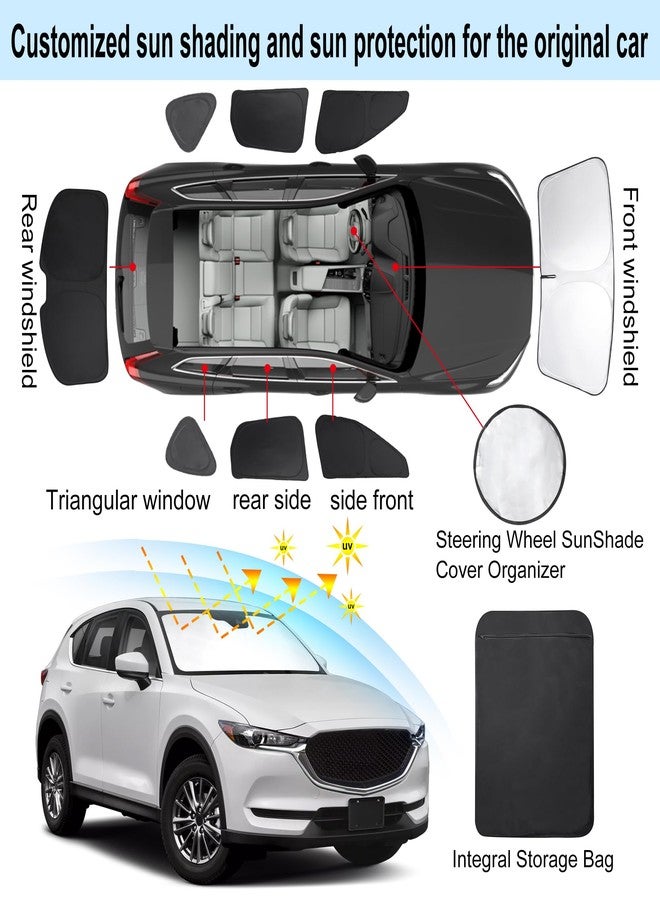 TINGLU Window Shades for Mazda CX-5 2017-2024 Accessories Car Side Full Windows Rear Triangular Windshield Sun Shade Sun UV Rays & Privacy Protection for Camping,Napping,and Relaxing 8PCS - Image 3