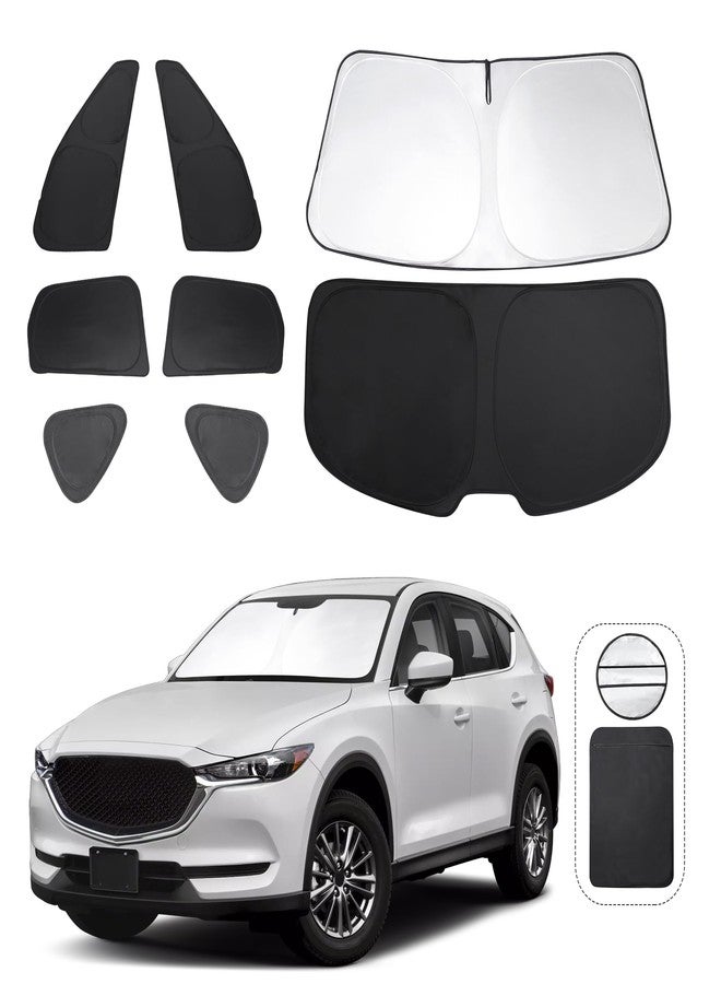 TINGLU Window Shades for Mazda CX-5 2017-2024 Accessories Car Side Full Windows Rear Triangular Windshield Sun Shade Sun UV Rays & Privacy Protection for Camping,Napping,and Relaxing 8PCS - Image 1