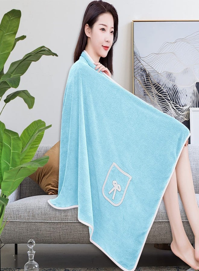 IPENNY Womens Shower Spa Wrap Towel Bathrobe Set, Soft Cozy Spa Wraps with Snap Closure, Off Shoulder Bathrobe Dress - Image 4