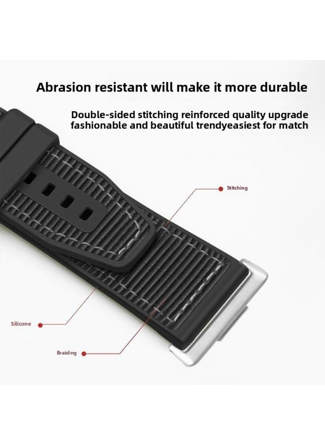 Generic For Huawei Fit3 Watch Strap High-end Watch FIT3 High-value Adjustable Silicone Replacement Wristband-Color:Silicone Braided Two-in-one Strap Cangqiong Gray - Suitable For Huawei Fit3 Watch Strap  - Image 4