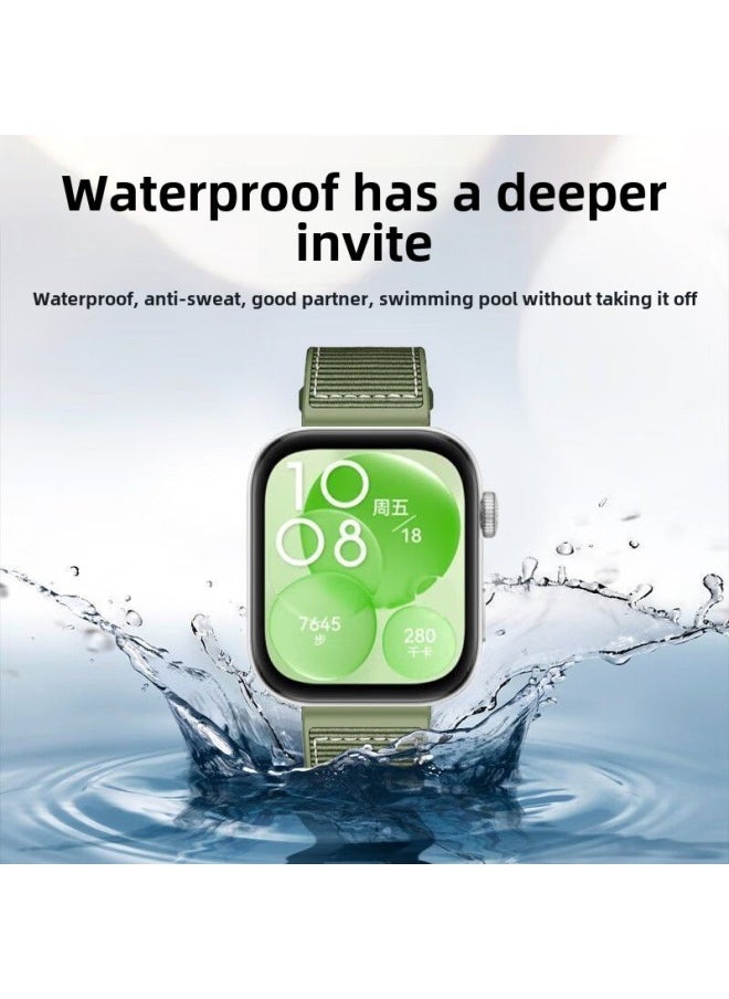 Generic For Huawei Fit3 Watch Strap High-end Watch FIT3 High-value Adjustable Silicone Replacement Wristband-Color:Silicone Braided Two-in-one Strap Cangqiong Gray - Suitable For Huawei Fit3 Watch Strap  - Image 3