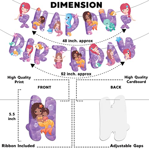 Festiko® Mermaid Theme Happy Birthday Party Decoration Combo (34 Pcs), Mermaid Themes Party Favors for Kids Birthday Decoration(Banner,Swirls,Cake Topper,Cup Cake Toppers) - Image 3