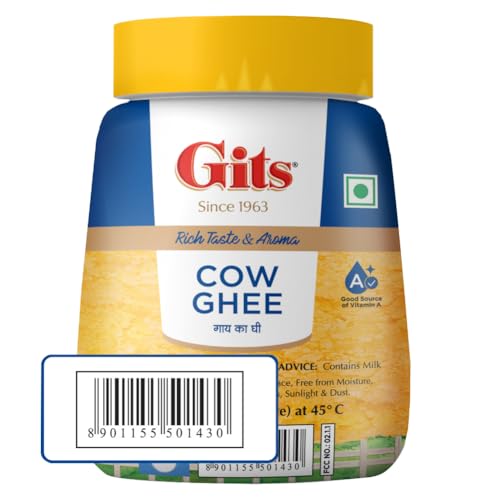 Gits Cow Ghee | 1 ltr Jar | Pack of 1 | Aroma in every drop |Pure Veg | Rich Taste & Aroma|Delicious, Healthy & Nutritious | Good for the Gut, Heart, Skin and Hair - Image 3