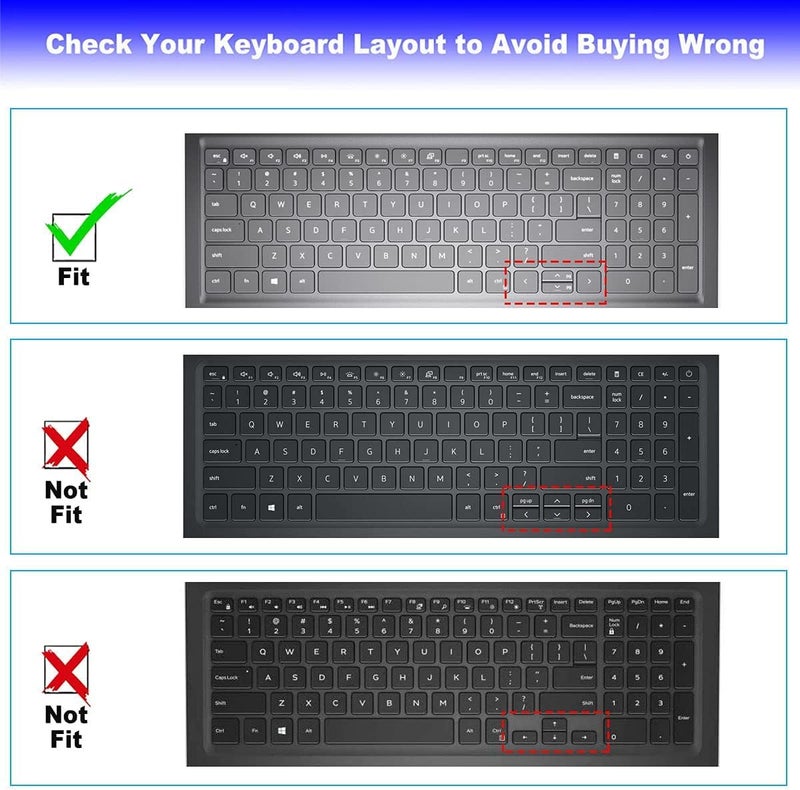 Oaky Keyboard Cover for Dell Inspiron 15 3510 3511 3515 3525 3530 3535 5510 5515 5518 7510, Inspiron 16 7610, Vostro 15 3510 5510 5515, Latitude 3520 – Not Compatible with Dell G5/G15 - TPU Clear - Image 2
