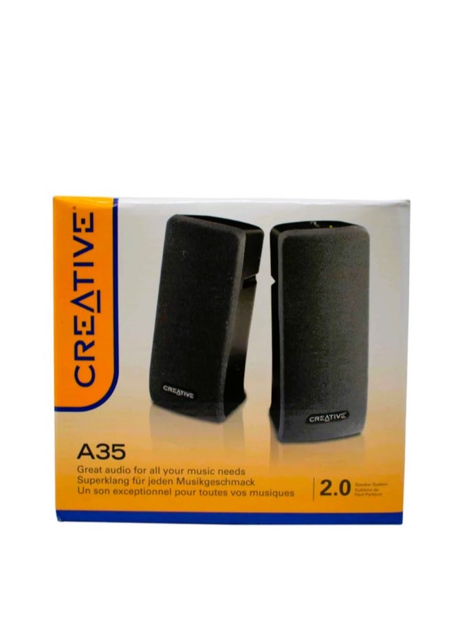 CREATIVE SBS A35 1 W Laptop/Desktop Speaker  (Black, 2.0 Channel) - Image 3