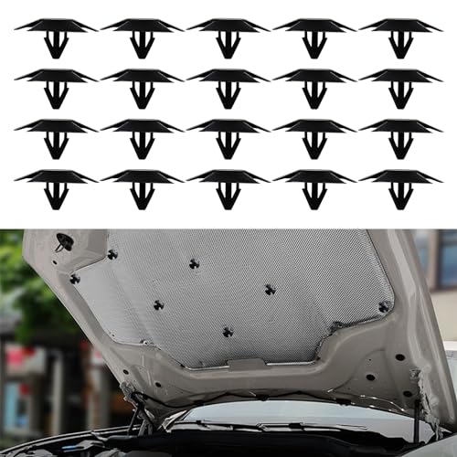 Lecctso 20Pcs Hood Insulation Retainers, Push-Type Retainer Clips Replacement for Jeep Grand Cherokee Chrysler Dodge Ram, Nylon Clip Fasteners Push Type Push Pin Screws Replaces OEM 4878883AA LH LHS - Image 1