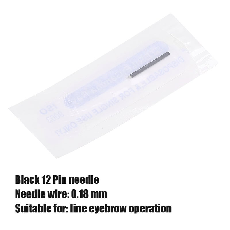 50pcs 0.18mm Microblading Needles Eyebrow Tattoo SemiPermanent Needle Blade(12 Pin ) - Image 2