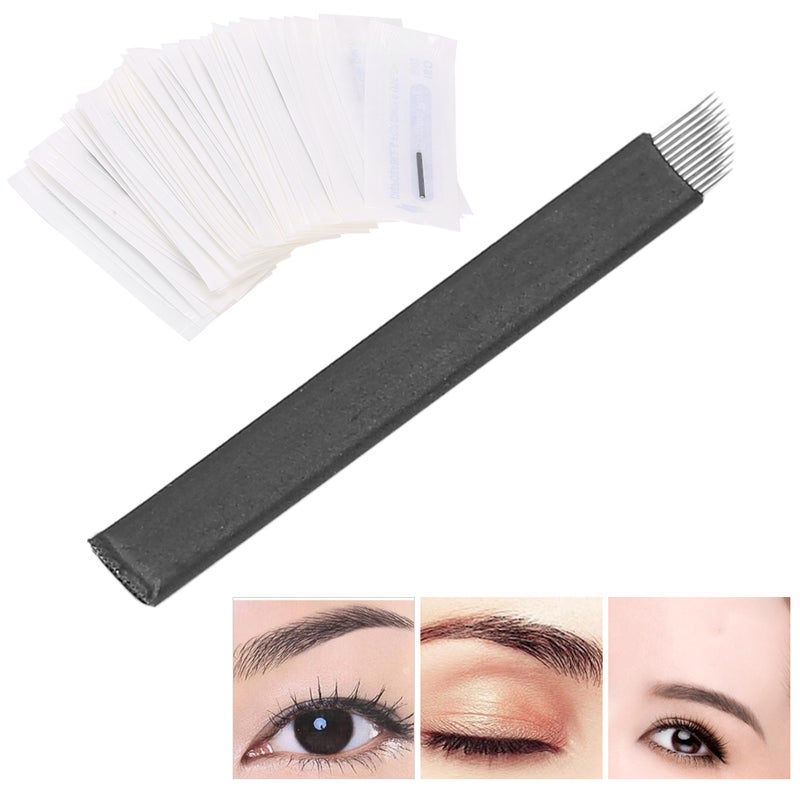 50pcs 0.18mm Microblading Needles Eyebrow Tattoo SemiPermanent Needle Blade(12 Pin ) - Image 1