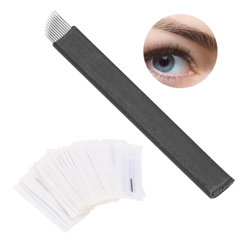 50pcs 0.18mm Microblading Needles Eyebrow Tattoo SemiPermanent Needle Blade(12 Pin ) - Image 3