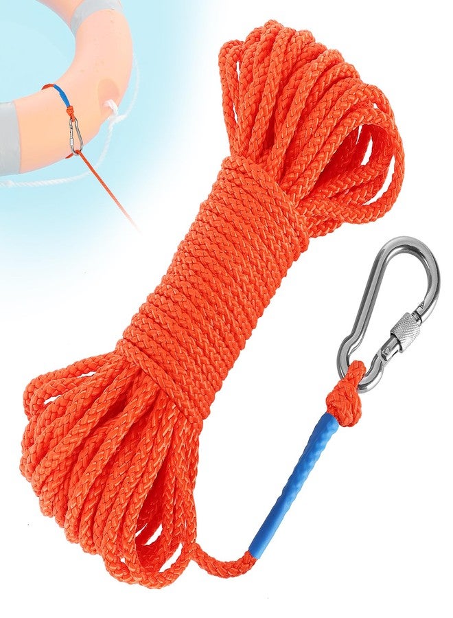 Acostop Water Floating Lifesaving Rope - Professional Throwing Rope Line, Pool Life Preserver Ring Rope, Durable Polypropylene Rope for Swimming Small Boating Kayak Inflatable Boat (Orange) - Image 1