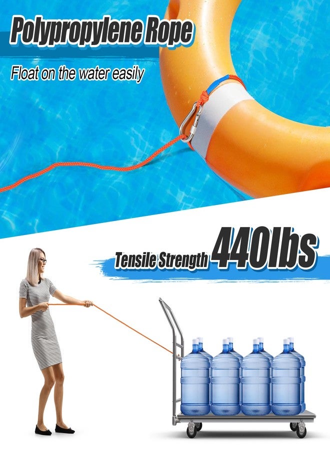 Acostop Water Floating Lifesaving Rope - Professional Throwing Rope Line, Pool Life Preserver Ring Rope, Durable Polypropylene Rope for Swimming Small Boating Kayak Inflatable Boat (Orange) - Image 4