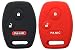 Grakest Silicone Protective Skin Glove Key Fob Cover Case fit for Honda Accord Civic LX EX CRV CRZ Insight Odyssey Pilot Ridgeline Crosstour Keyless Entry Key Fob Accessories Black Red - Image 2