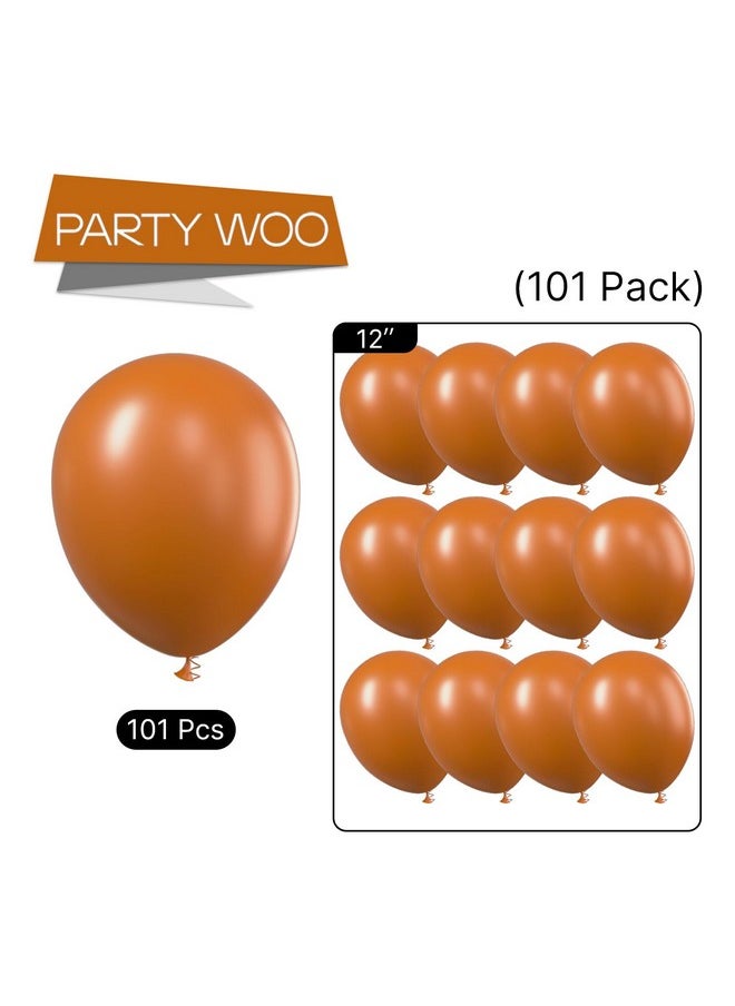 PartyWoo PartyWoo Burnt Orange Balloons, 101 pcs 12 Inch Dark Orange Balloons, Orange Balloons for Balloon Garland Arch as Party Decorations, Birthday Decorations, Neutral Baby Shower Decorations, Orange-F53  - Image 5