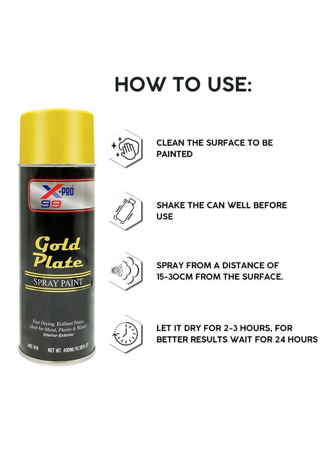 Xpro X-PRO 99 Gold Plate Spray Paint, 400ml – Fast Drying, Brilliant Finish for Metal, Plastic, Wood & More | Ideal for Automotive, Furniture, and Craft Projects - Image 5