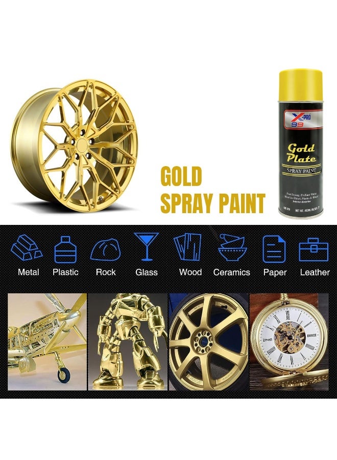 Xpro X-PRO 99 Gold Plate Spray Paint, 400ml – Fast Drying, Brilliant Finish for Metal, Plastic, Wood & More | Ideal for Automotive, Furniture, and Craft Projects - Image 4