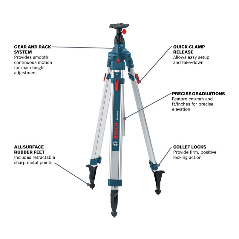BOSCH BT300 Heavy-Duty Aluminum Elevator Tripod - Image 2