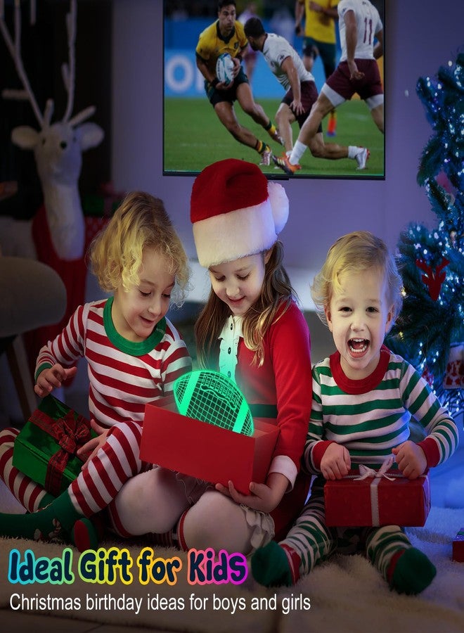 Linkax Football Accessories Kids Night Light, Football Gifts 3D Illusion Lamp with 16 Colors Remote, Toys for Ages 8-13, 8 9 10 11 12 Year Old Boy Birthday Christmas Rugby Gifts for Sport Fan Boys - Image 2