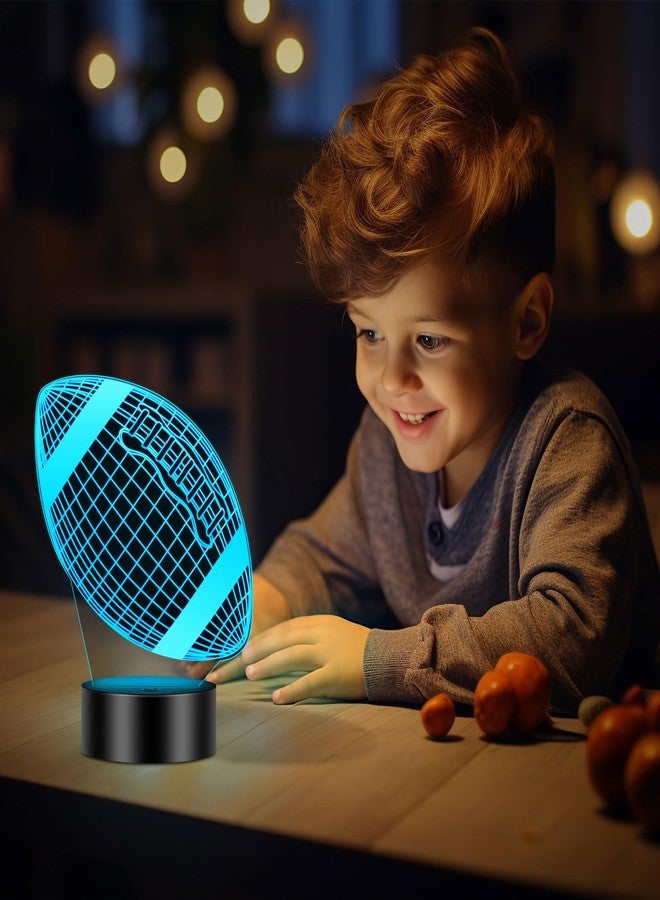 Linkax Football Accessories Kids Night Light, Football Gifts 3D Illusion Lamp with 16 Colors Remote, Toys for Ages 8-13, 8 9 10 11 12 Year Old Boy Birthday Christmas Rugby Gifts for Sport Fan Boys - Image 5