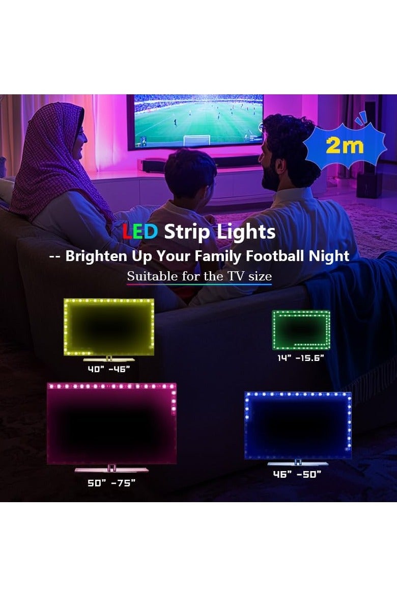 QIBANG LED Strip Lights for Screen Lighting,Gaming Setup Decor,USB Powered RGB Light Strip with Remote, Waterproof TV Backlighting, Gaming Room Accessories, Bedroom Indoor Decor - Image 4