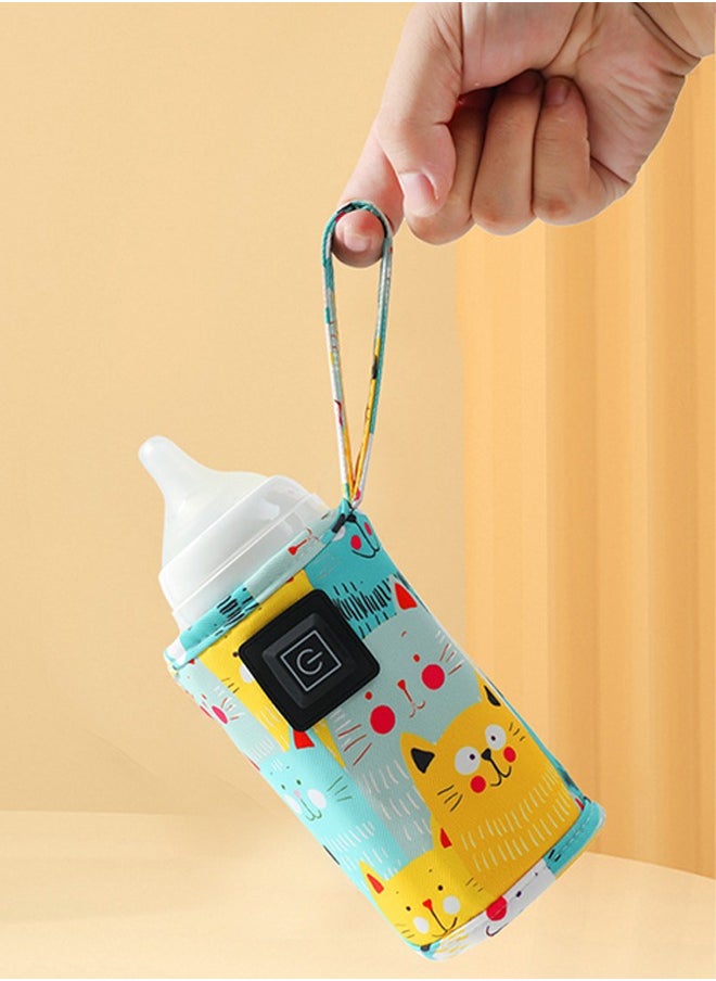 Lemon - Portable Bottle Warmer, Adjustable 3 Temperature USB Travel Milk Heat Keeper Baby Bottle Heater, Yellow - Image 1