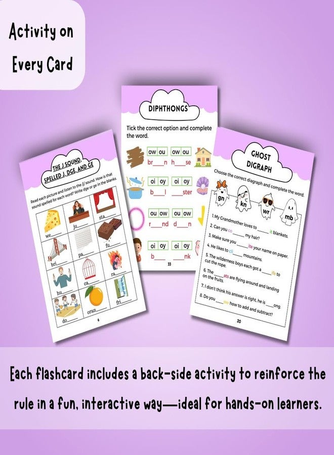 EDUSTAR 35 Spelling Rule Flashcards | Covers 35 Essential Spelling Rules | Ideal for Classrooms & Home Learning - Image 3
