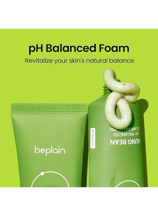 beplain Mung Bean PH Balanced Cleansing Foam 80ml, Gentle Scent Free Natural Cleanser, Face Wash for Acne prone, Dry, Oily Skin - Image 3