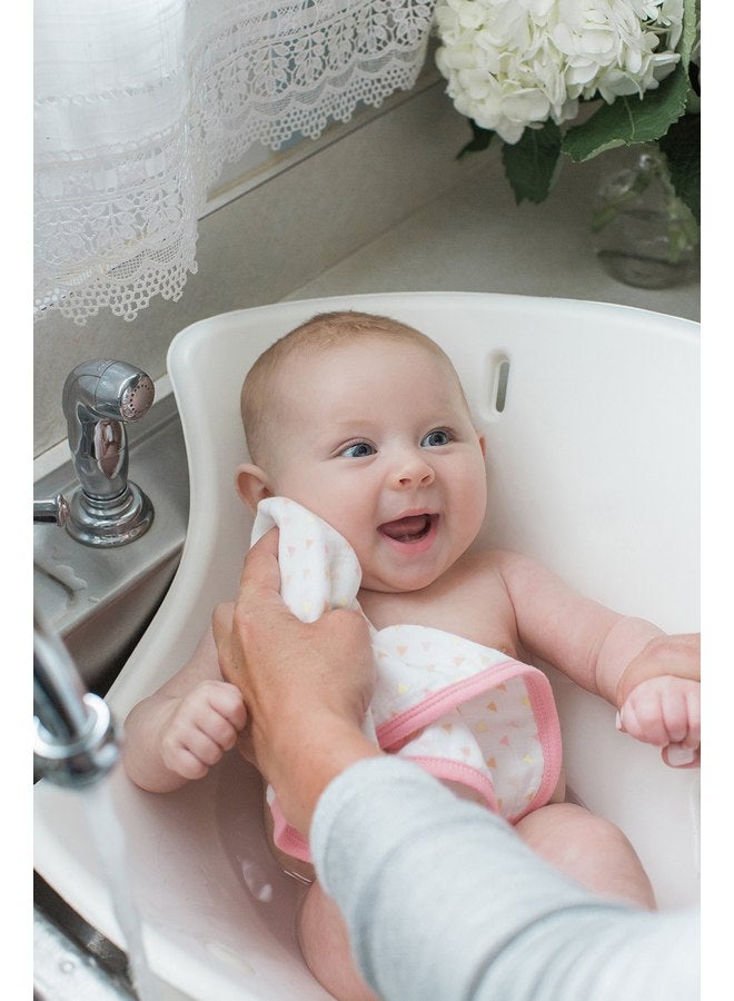 SwaddleDesigns Cotton Muslin Washcloths, Set of 3, Heavenly Floral with Shimmer, Pink - Image 4