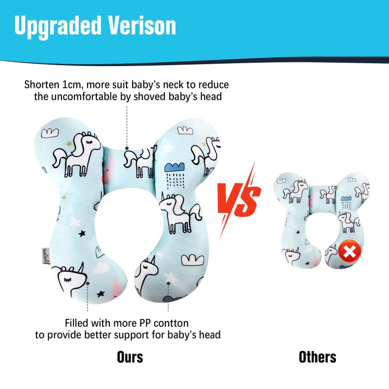 KAKIBLIN Baby Neck Pillow, Baby Support Travek Pillow,Upgraded Neck Pillows for Car Seat,Head and Neck Support Pillow for Car Seat, Pushchair(Unicorn) - Image 4