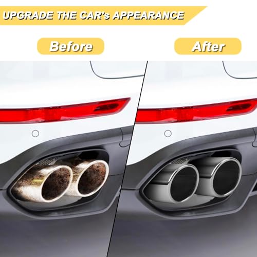 Vurkcy 4 inch Inlet Exhaust Tip, 5" Outlet 12" Overall Length Stainless Steel Exhaust Tail Pipe, Bolt-On, Rolled Edge, Slant Sleek Angle Cut, Polished Tailpipe, Silvery - Image 5
