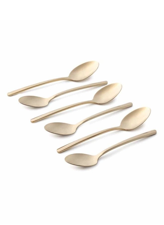 Life Smile - 12pcs Cutlery Set, 18/10 Stainless Steel, Flatware Set, 12pcs Tea Spoon, Shine Champagne Gold, for Home Kitchen, Mirror Polished - Dishwasher Safe - Image 1