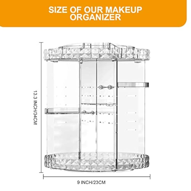 Miserwe Makeup Organiser 360 Degree Rotating 7 Adjustable Layers Large Capacity Cosmetic Organiser Transparent Make Up Organisers and Storage - Image 2