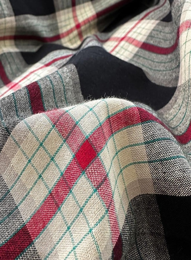 Mucalis Black Green Red Gingham Buffalo Plaid Duvet Cover King 100% Washed Cotton Vintage Checkered Duvet Cover Set Retro 3 Piece Grid Bedding Set with Zipper Closure Corner Ties,Soft,Easy Care - Image 5