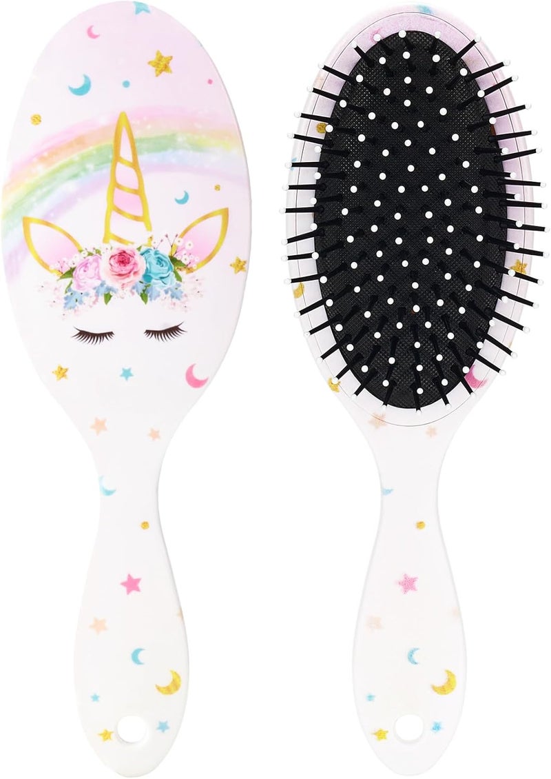 Unicorn hair Brush for Girls and Toddlers Wet and Dry Detangling Brush for Curly and Thick hair