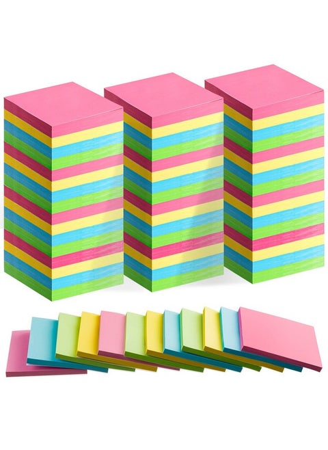 120 Pads Sticky Notes 3X3 Bulk Colors Self Stick Pads Pink Yellow Green Blue Paper Note Pads Memo For Office School Home Notebook Supplies 50 Sheets/Pad(Simple Color,Solid)