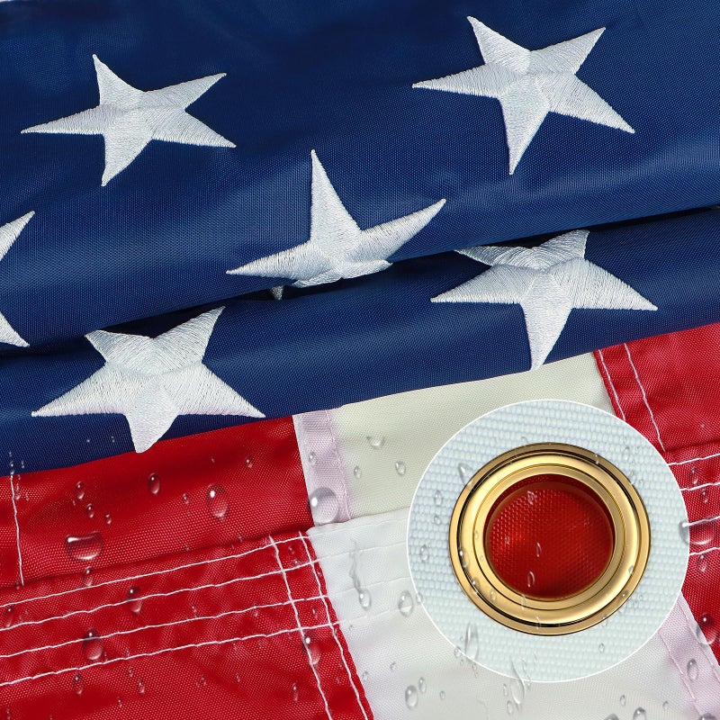 JOWHOL American Flags for Outside 3x5 Ft American Flag Outdoor Heavy Duty USA Flag residential US Flags High Wind Embroidered Stars Sewn Stripes Thick Spun Polyester UV Fade Resistant Brass Grommets - Image 2