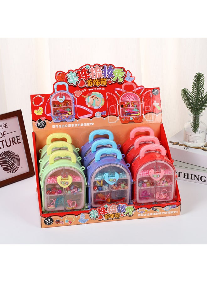 Dressing Box Interactive Toy Jewelry Crossbody Bag Chain Lace Pearl Girl Simulation Manual New Style Cute Storage Box 